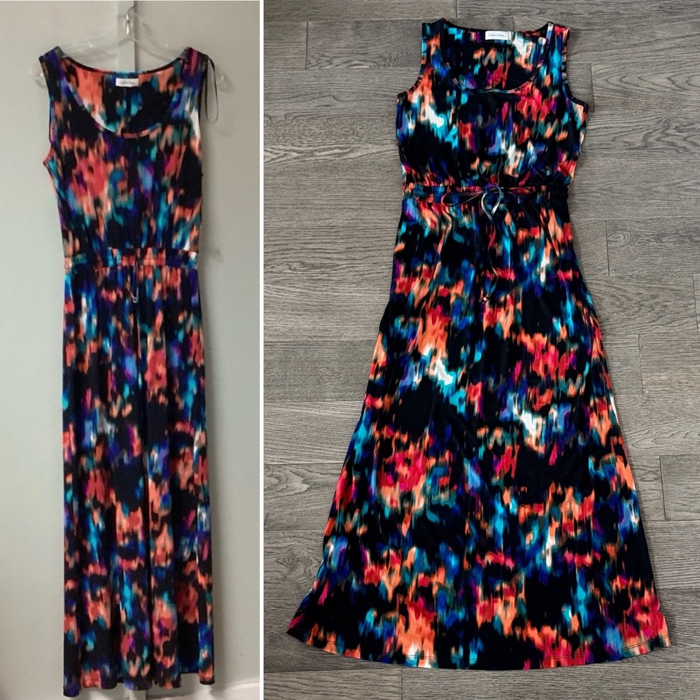 🌼CALVIN KLEIN🌼 Abstract Watercolor Maxi Dress